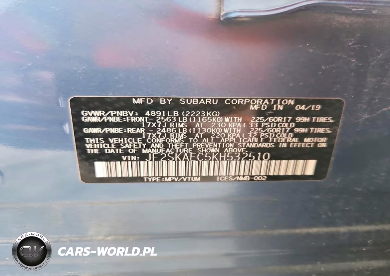 2019 Subaru Forester Premium VIN:JF2SKAEC5KH532510 - 13