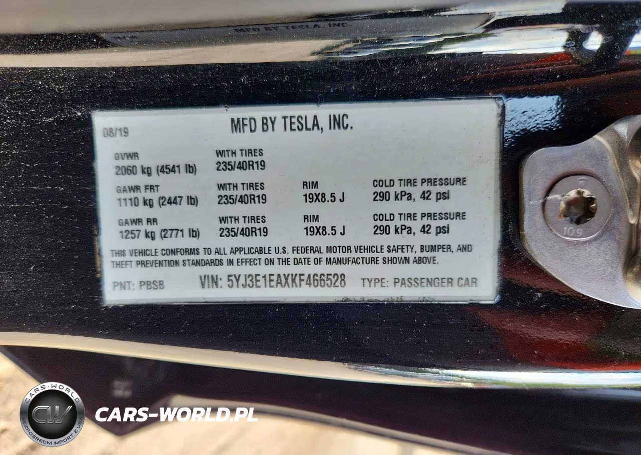 2019 Tesla Model 3 VIN:5YJ3E1EAXKF466528 - 13