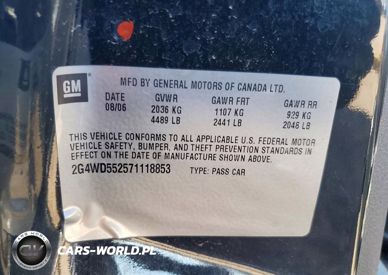 2007 Buick Lacrosse Cxl VIN:2G4WD552571118853 - 12