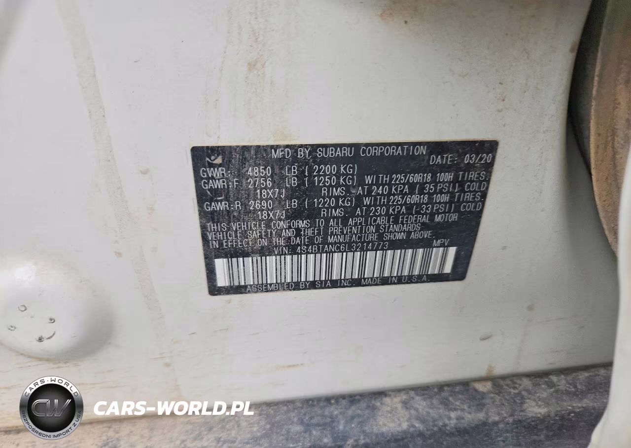 2020 Subaru Outback Limited VIN:4S4BTANC6L3214773 - 12