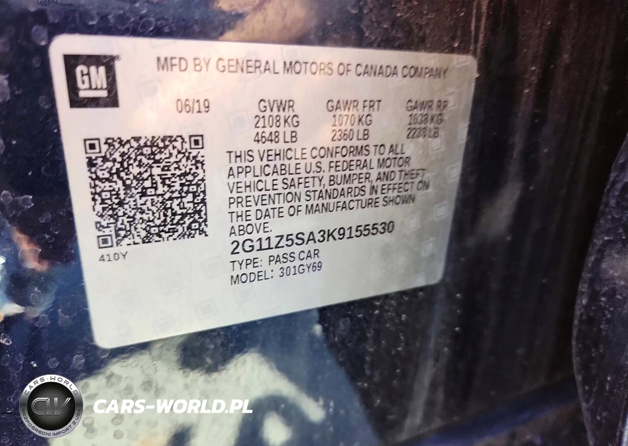 2019 Chevrolet Impala Lt VIN:2G11Z5SA3K9155530 - 12