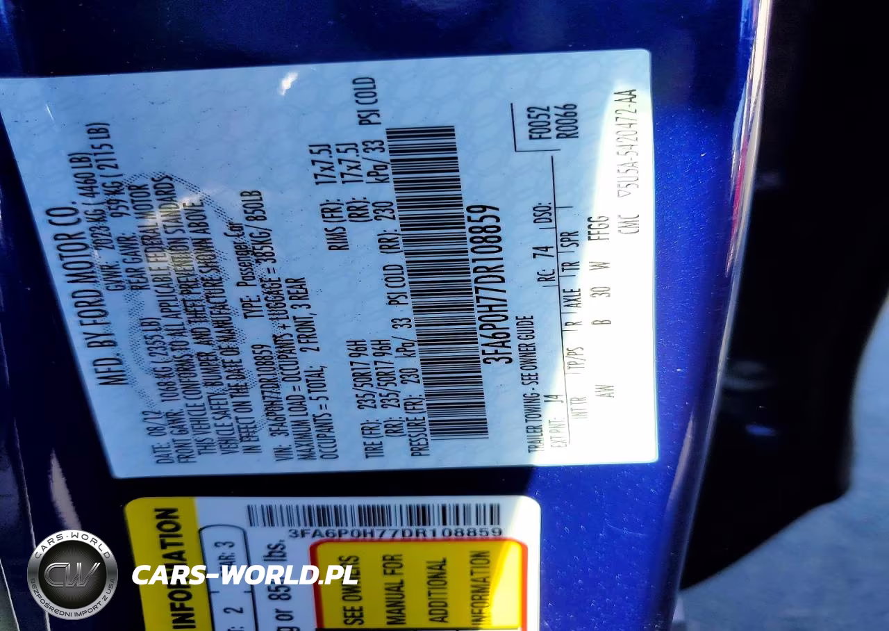 2013 Ford Fusion Se VIN:3FA6P0H77DR108859 - 12