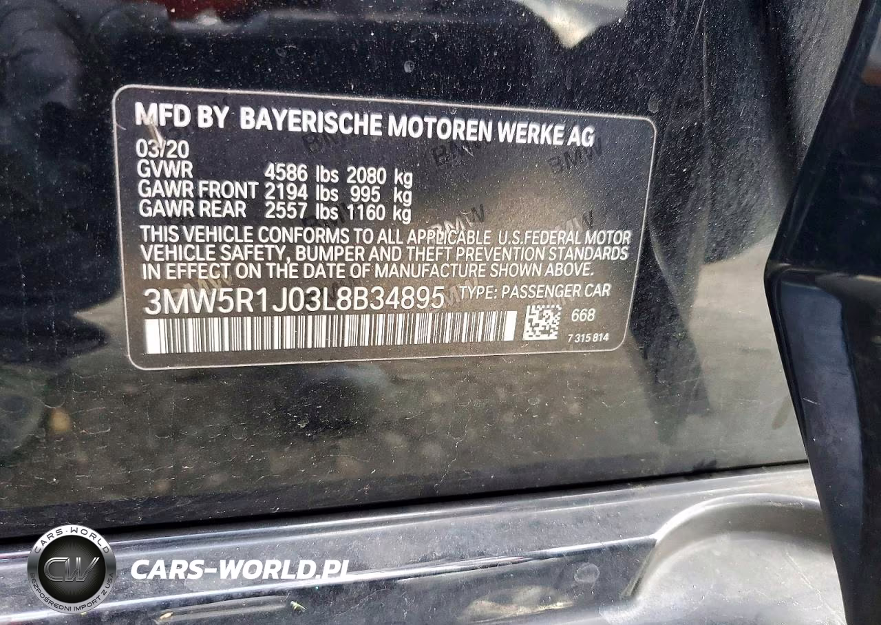 2020 BMW 330I VIN:3MW5R1J03L8B34895 - 12