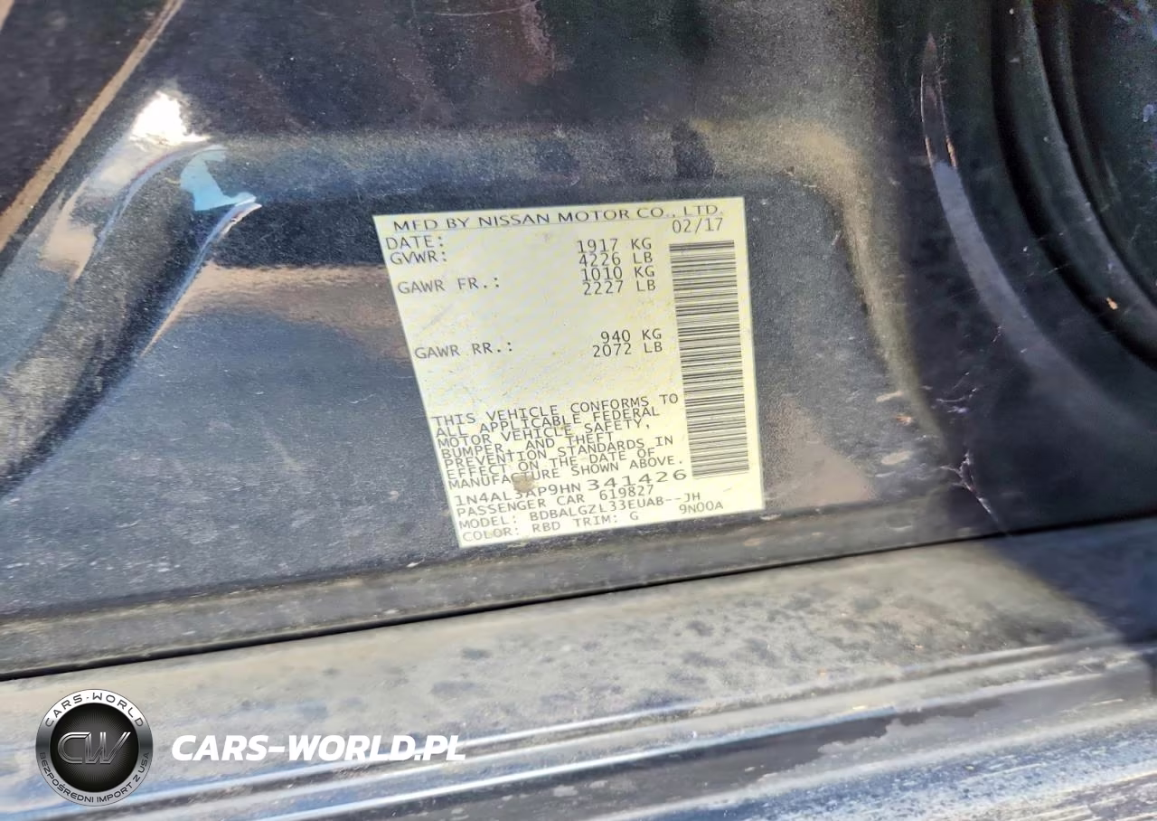 2017 Nissan Altima 2.5 S VIN:1N4AL3AP9HN341426 - 12