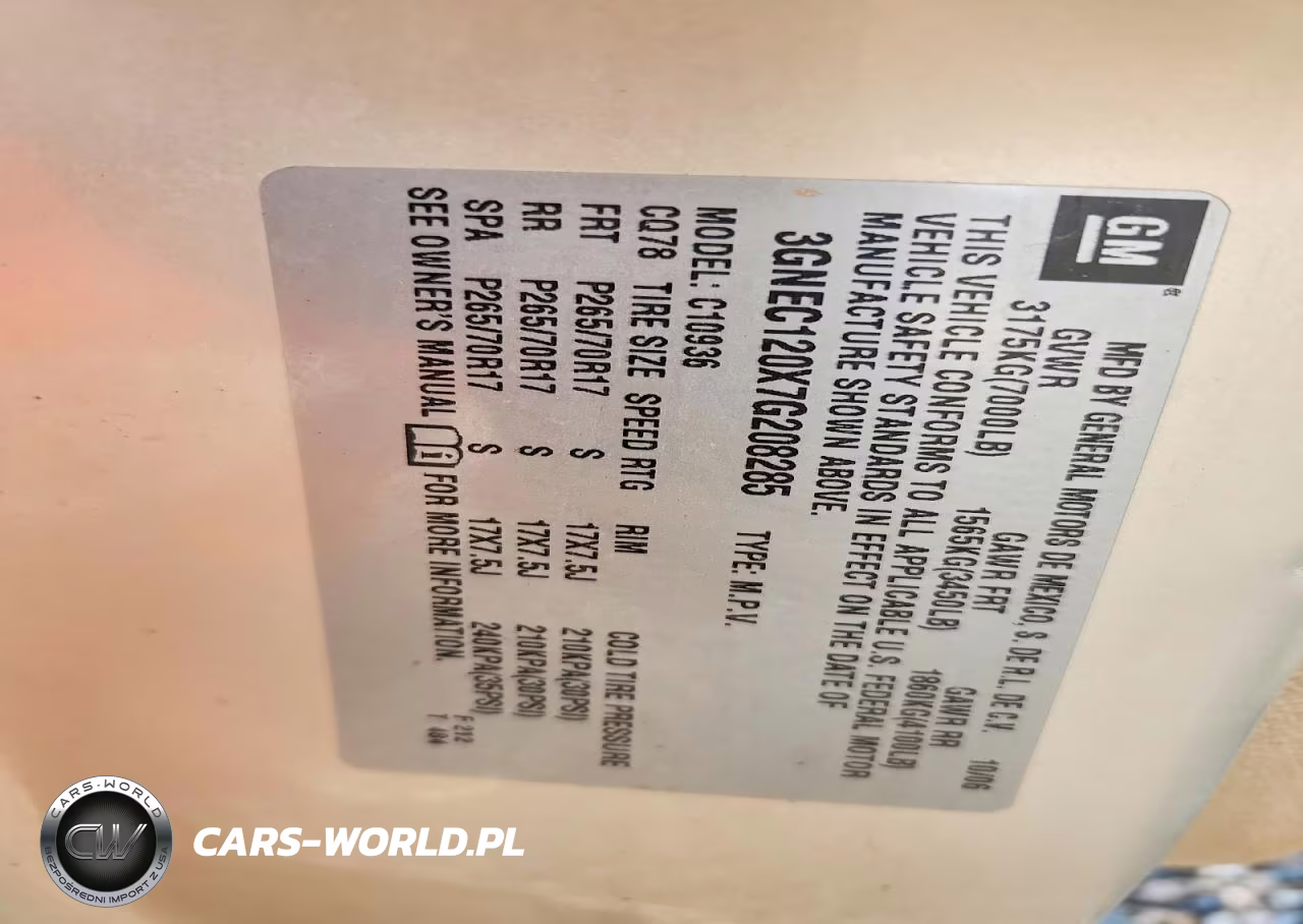 2007 Chevrolet Avalanche C1500 VIN:3GNEC120X7G208285 - 13