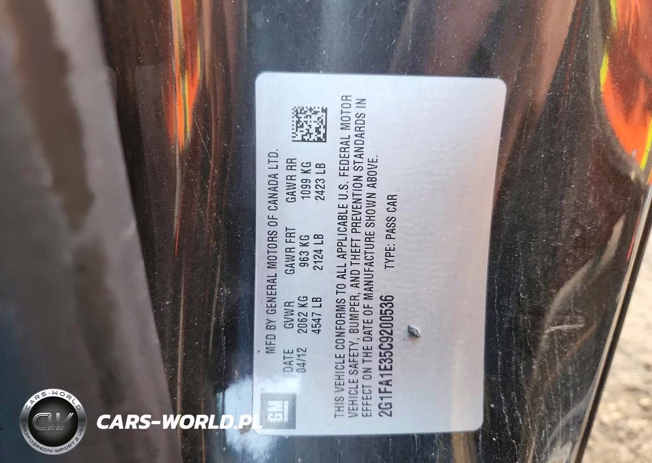 2012 Chevrolet Camaro Ls VIN:2G1FA1E35C9200536 - 12