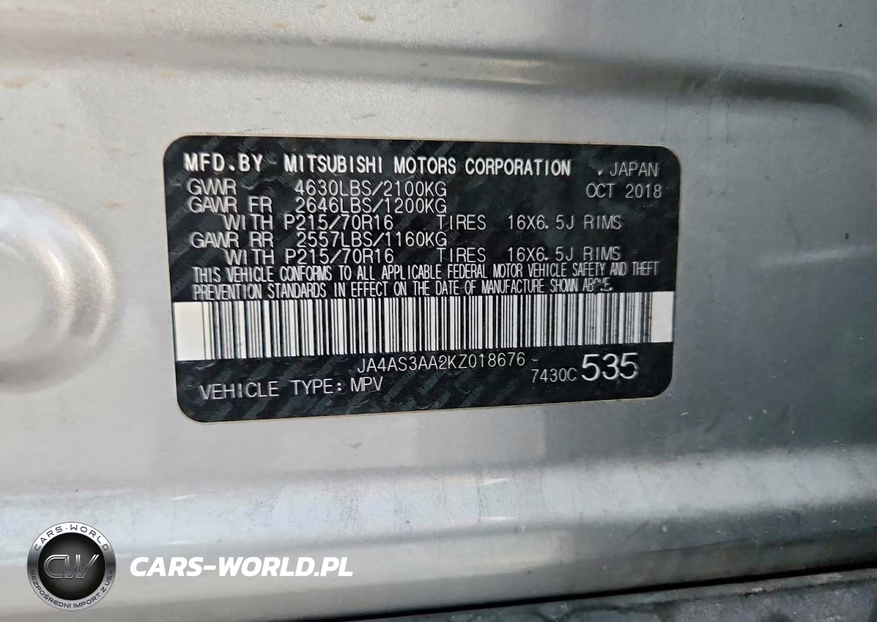 2019 Mitsubishi Eclipse Cross Es VIN:JA4AS3AA2KZ018676 - 13