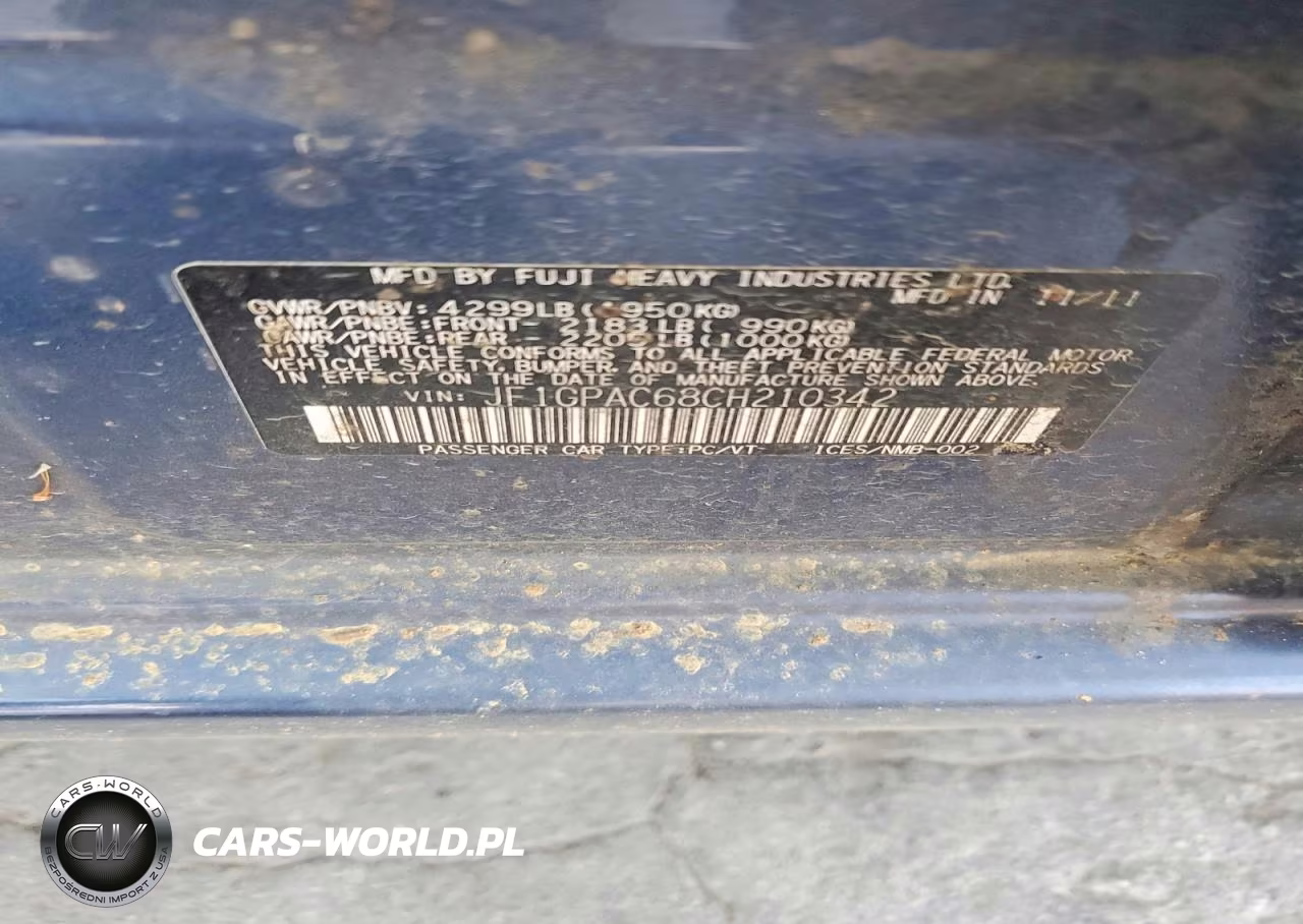 2012 Subaru Impreza Premium VIN:JF1GPAC68CH210342 - 12