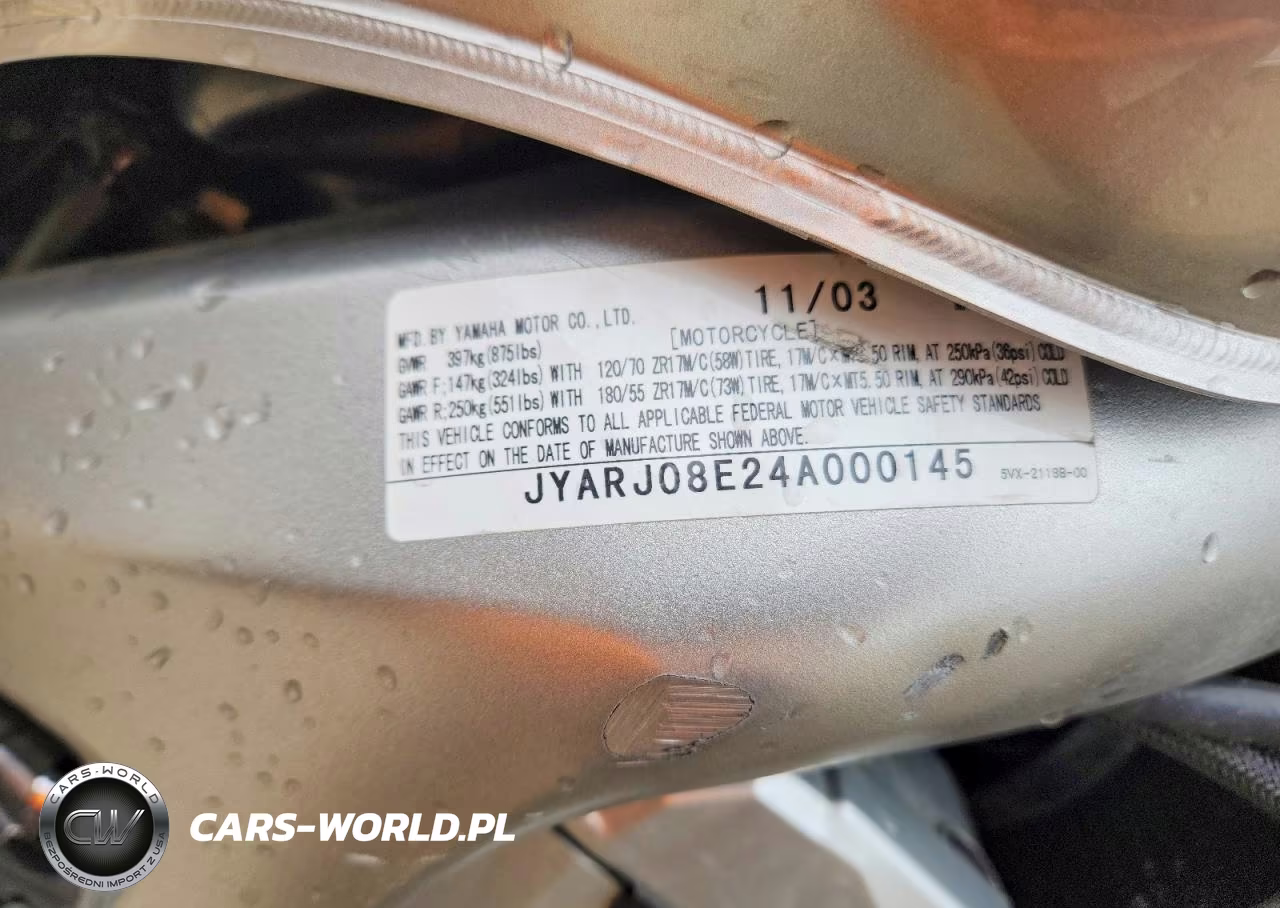 2004 Yamaha Fz6 S VIN:JYARJ08E24A000145 - 9