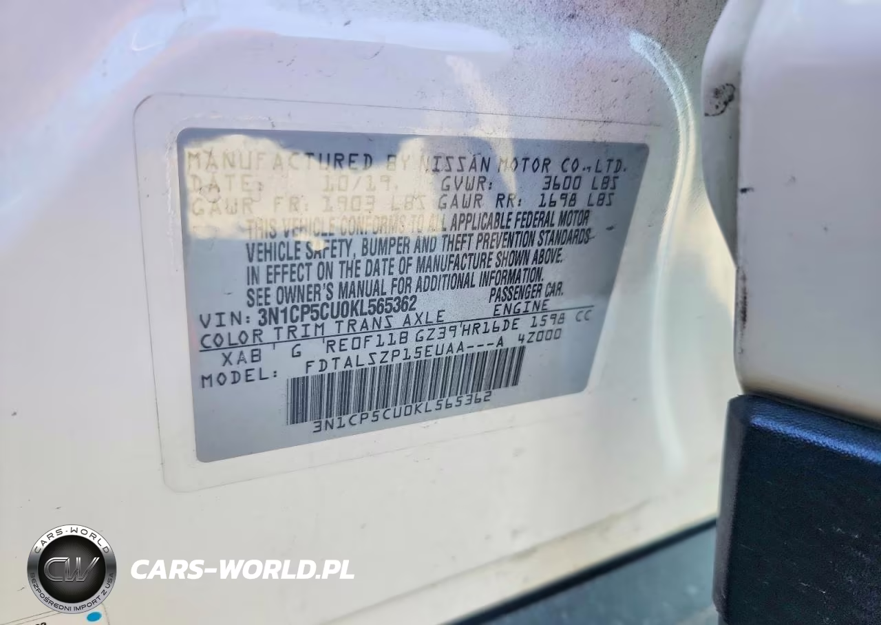 2019 Nissan Kicks Sv VIN:3N1CP5CU0KL565362 - 13