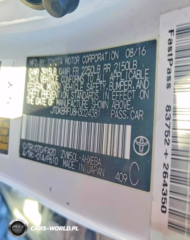2017 Toyota Prius Two VIN:JTDKBRFU8H3024381 - 12