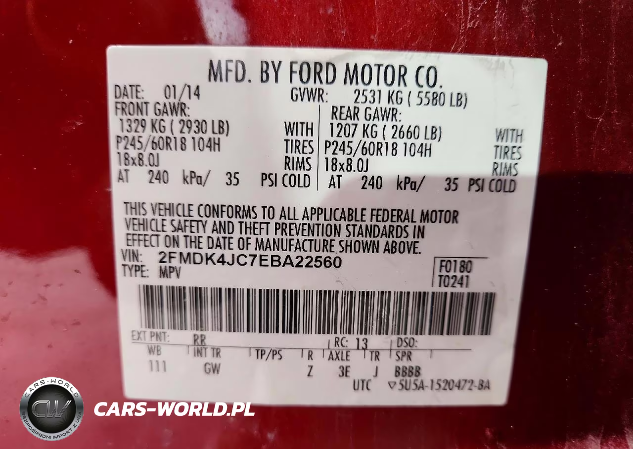2014 Ford Edge Sel VIN:2FMDK4JC7EBA22560 - 12