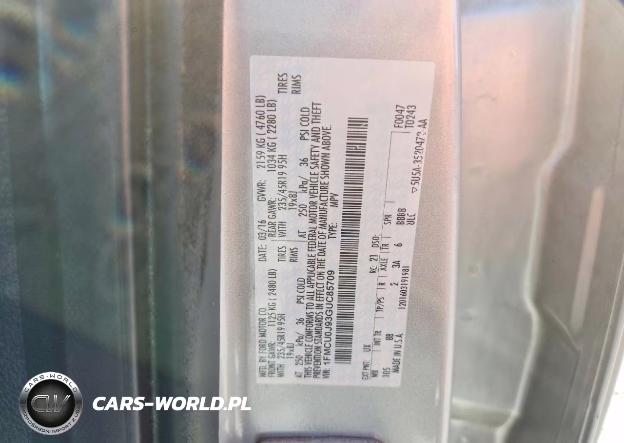 2016 Ford Escape Titanium VIN:1FMCU0J93GUC85709 - 13