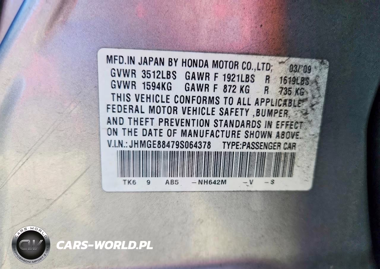 2009 Honda Fit Sport VIN:JHMGE88479S064378 - 12