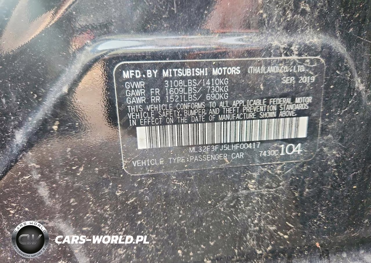 2020 Mitsubishi Mirage G4 Es VIN:ML32F3FJ5LHF00417 - 12