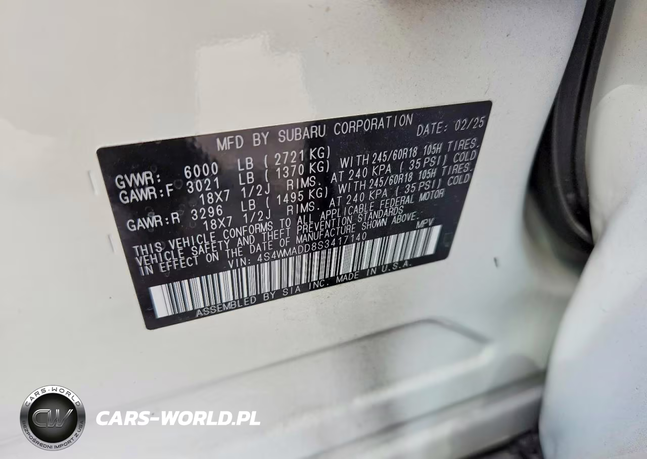 2025 Subaru Ascent Premium VIN:4S4WMADD8S3417140 - 12