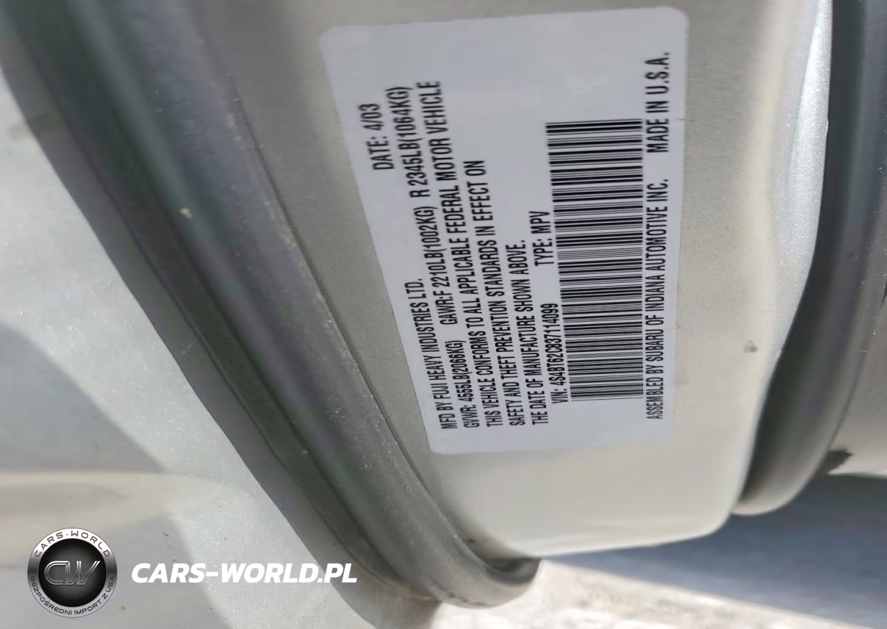 2003 Subaru Baja Sport VIN:4S4BT62C837114099 - 12