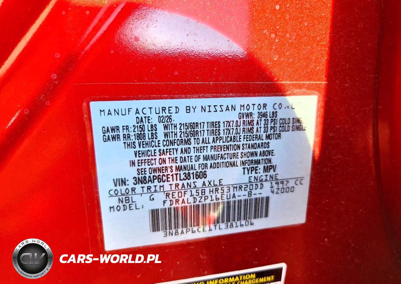 2026 Nissan Kicks Sv VIN:3N8AP6CE1TL381606 - 14