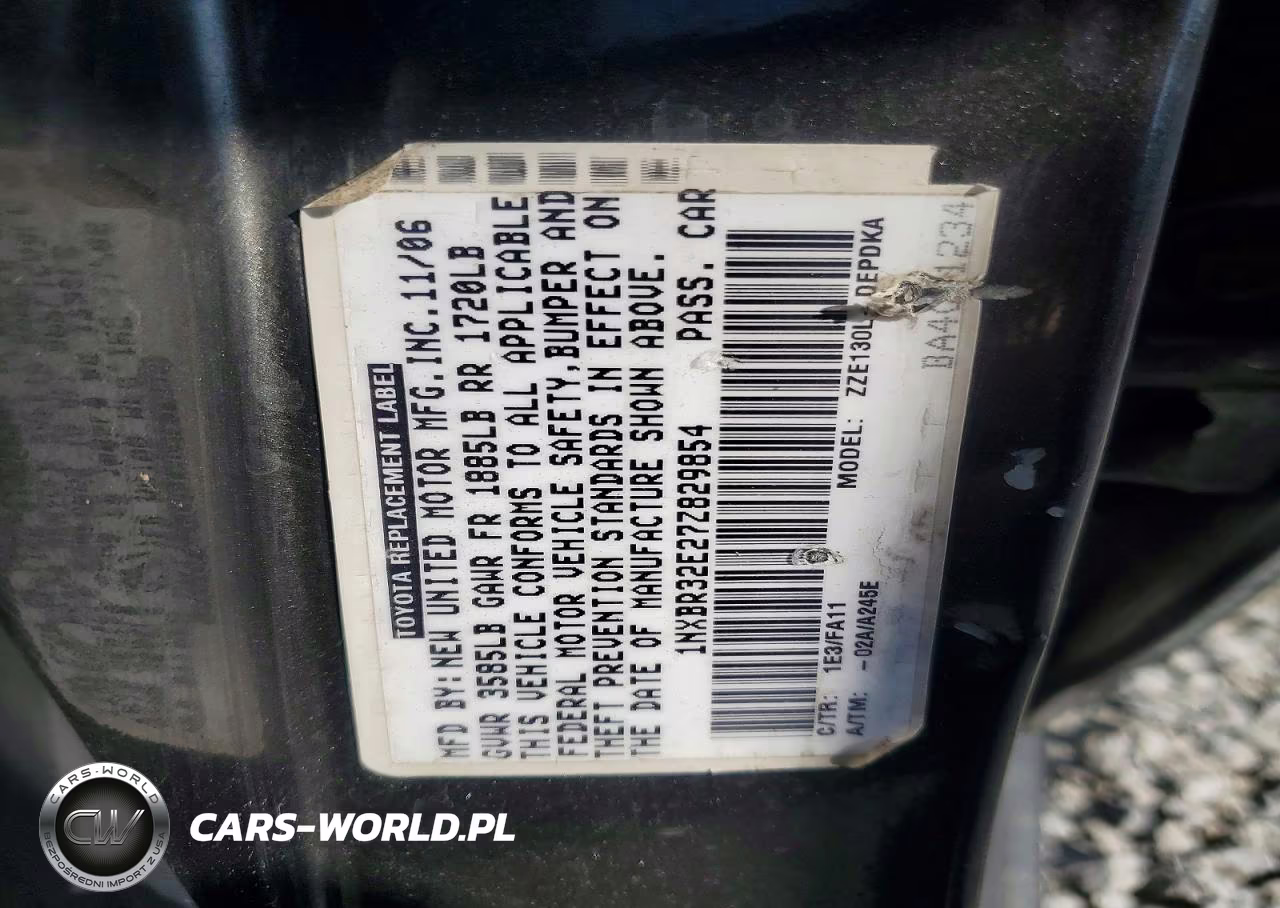 2007 Toyota Corolla Ce VIN:1NXBR32E27Z829854 - 12