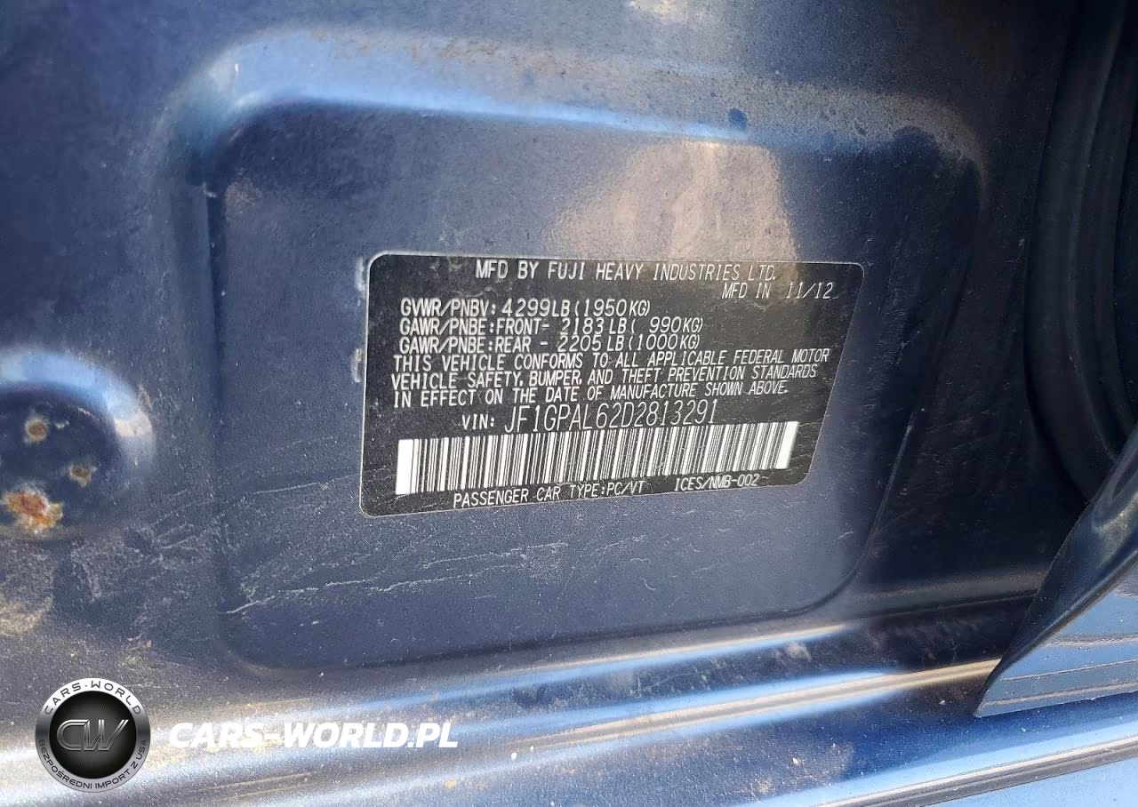 2013 Subaru Impreza Sport Premium VIN:JF1GPAL62D2813291 - 12