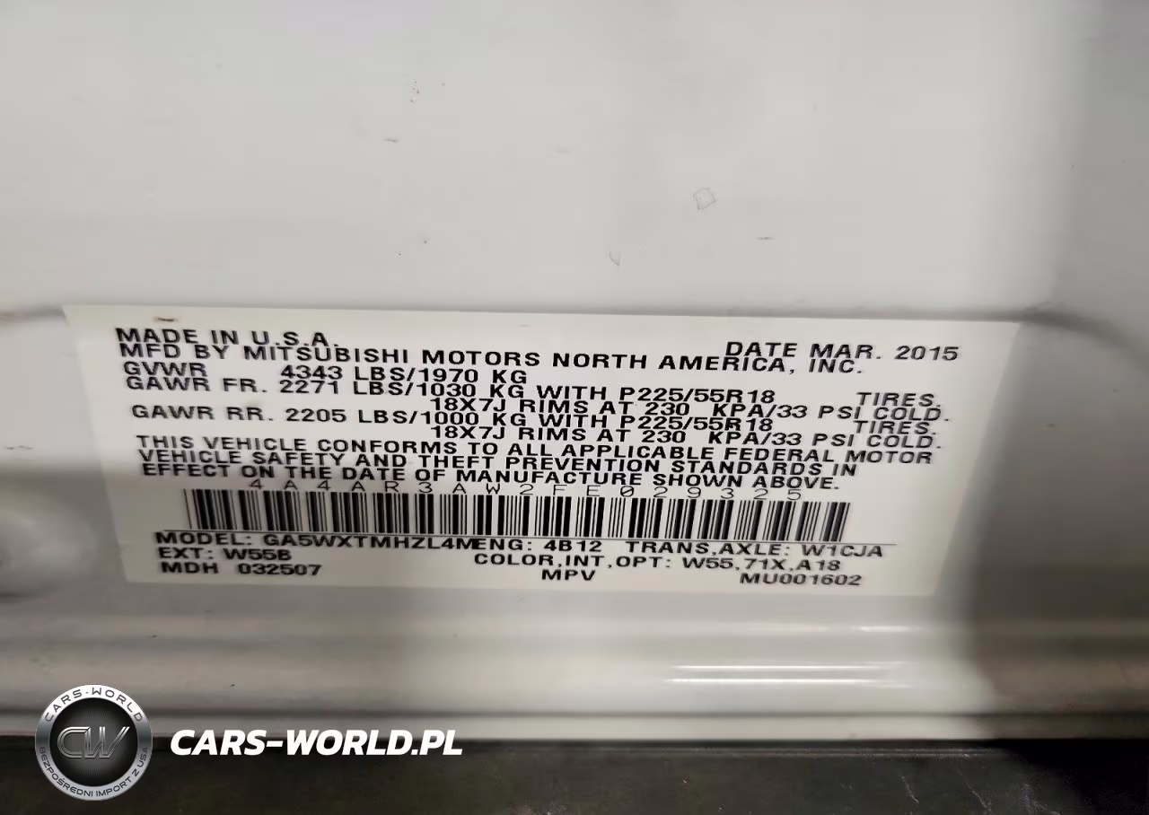 2015 Mitsubishi Outlander VIN:4A4AR3AW2FE029325 - 13