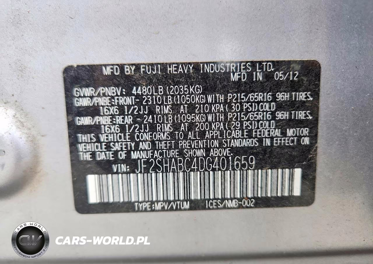 2013 Subaru Forester 2.5X VIN:JF2SHABC4DG401659 - 12