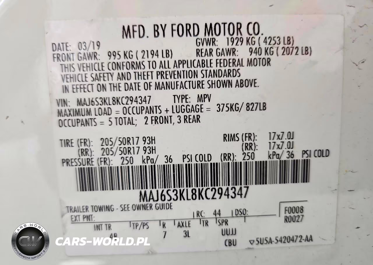 2019 Ford Ecosport Titanium VIN:MAJ6S3KL8KC294347 - 13