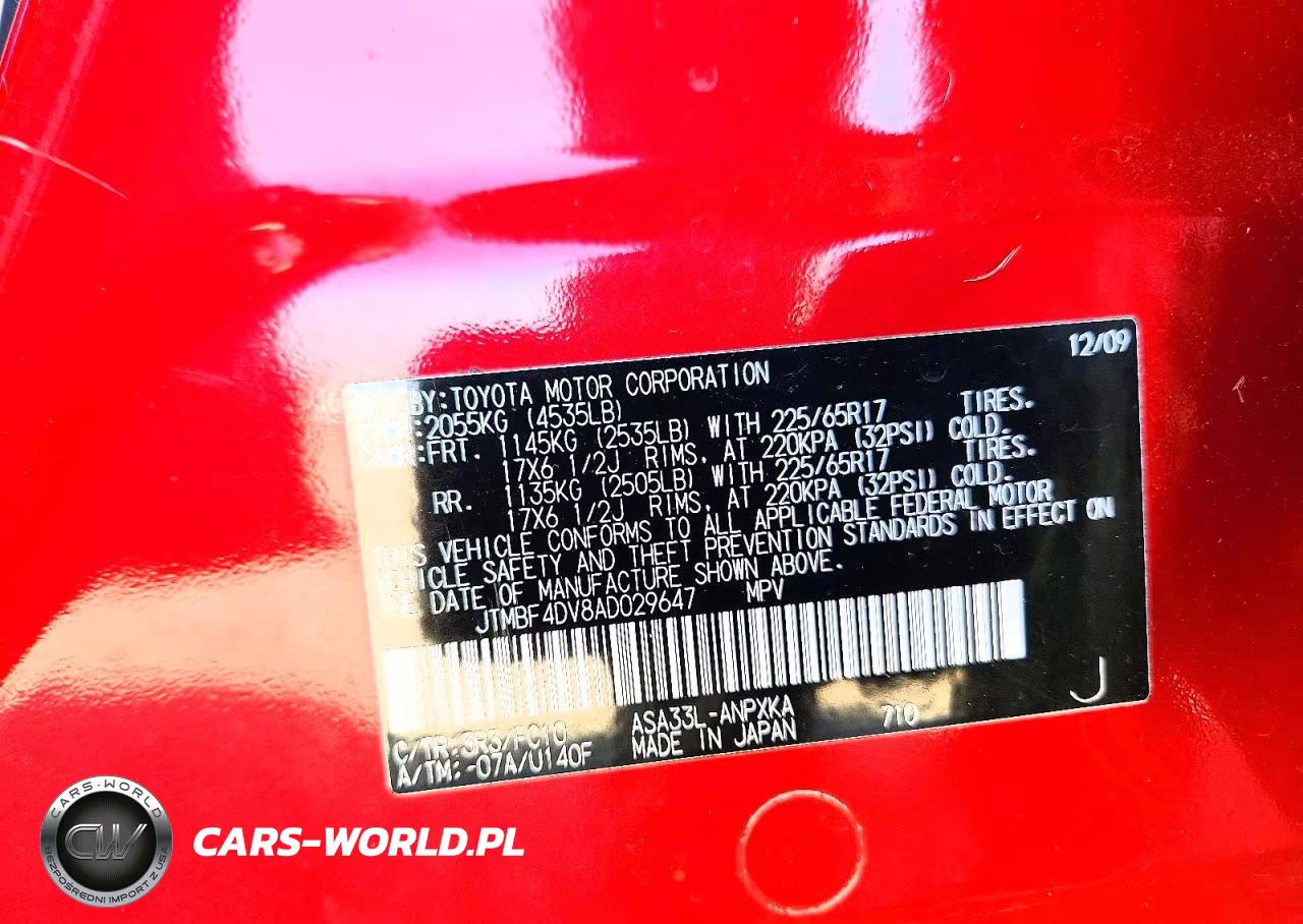 2010 Toyota Rav4 Base VIN:JTMBF4DV8AD029647 - 13