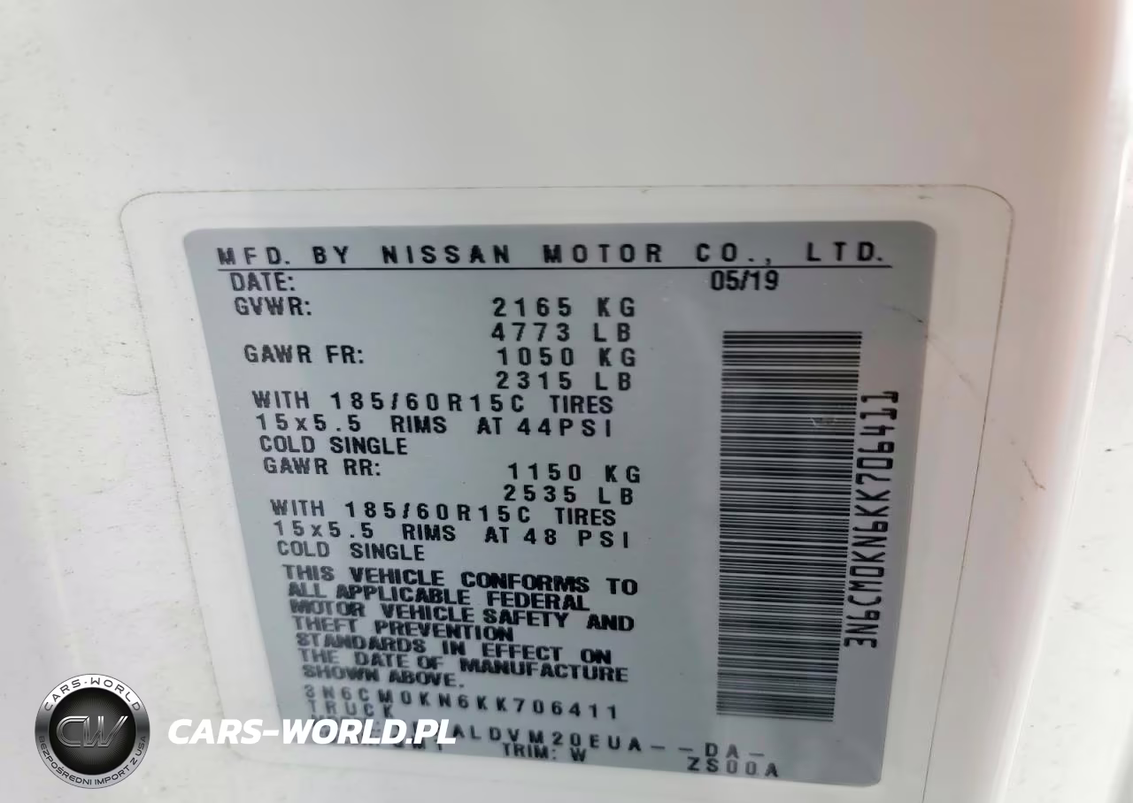 2019 Nissan Nv200 S VIN:3N6CM0KN6KK706411 - 14