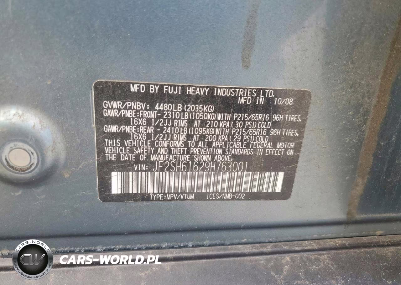 2009 Subaru Forester Xs VIN:JF2SH61629H763001 - 12