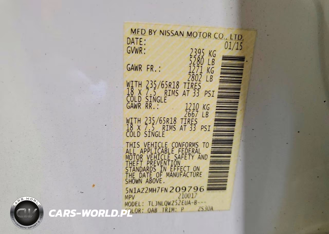 2015 Nissan Murano Sv VIN:5N1AZ2MH7FN209796 - 14
