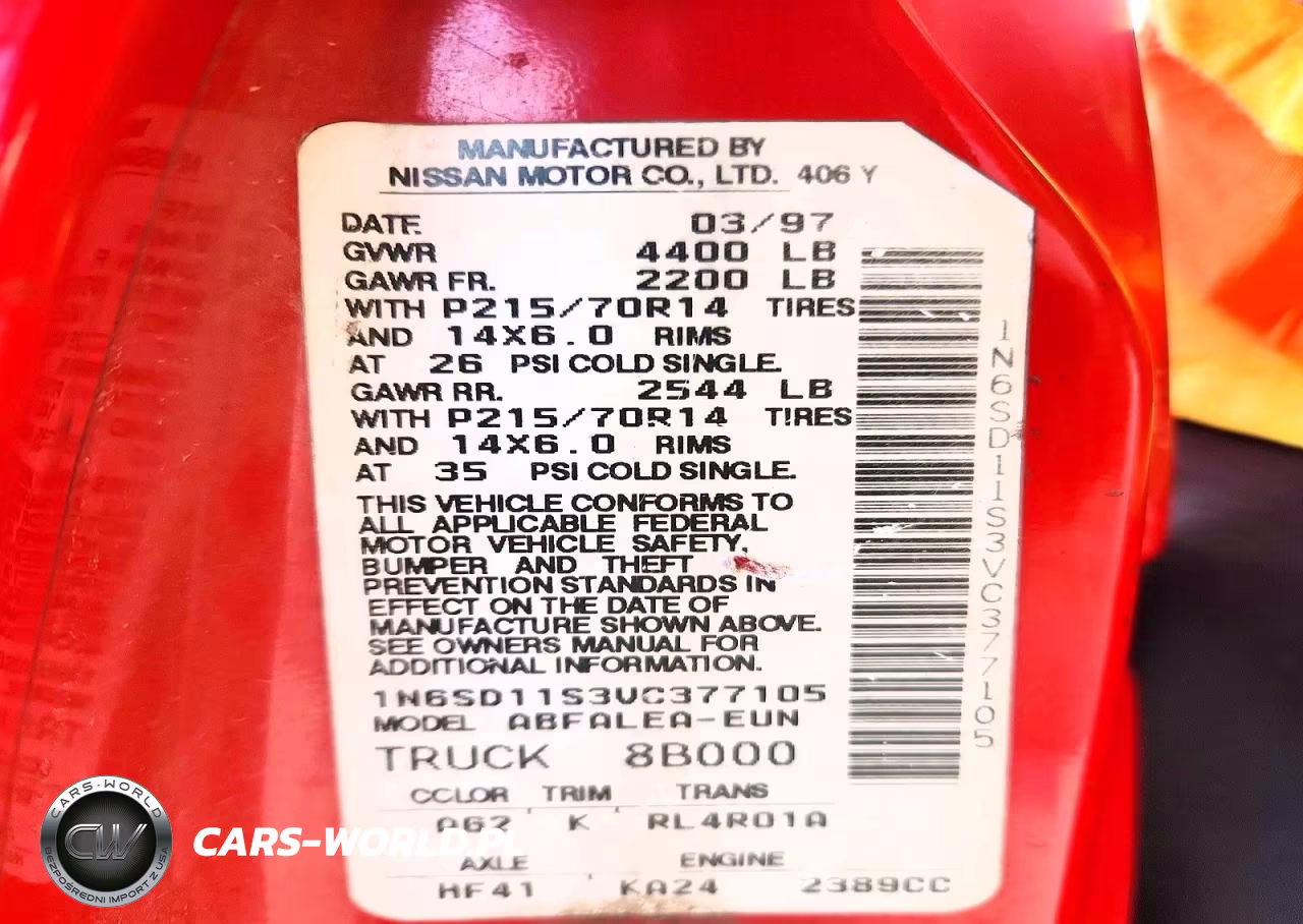 1997 Nissan Truck Base VIN:1N6SD11S3VC377105 - 13