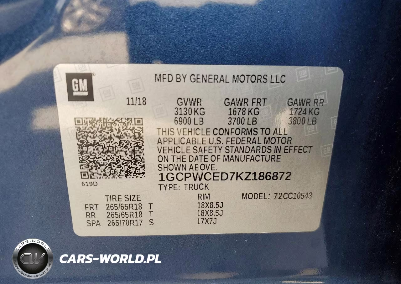 2019 Chevrolet Silverado C1500 Lt VIN:1GCPWCED7KZ186872 - 12