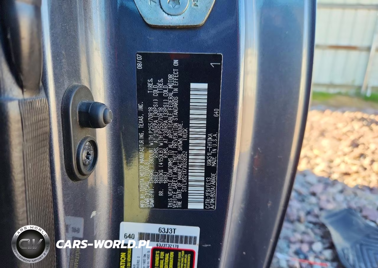 2007 Toyota Tundra Base VIN:5TFLV521X7X028052 - 12