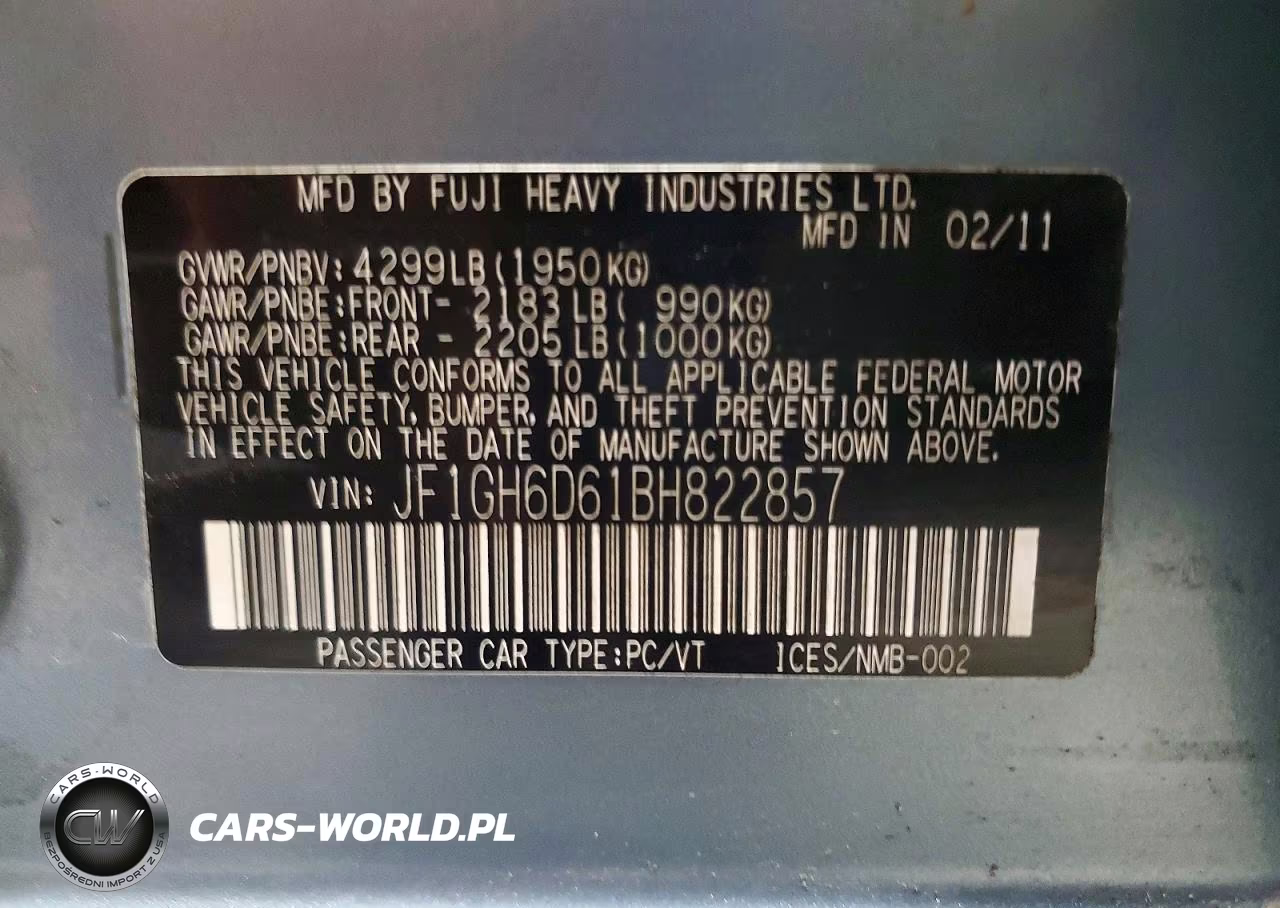 2011 Subaru Impreza Outback Sport VIN:JF1GH6D61BH822857 - 12