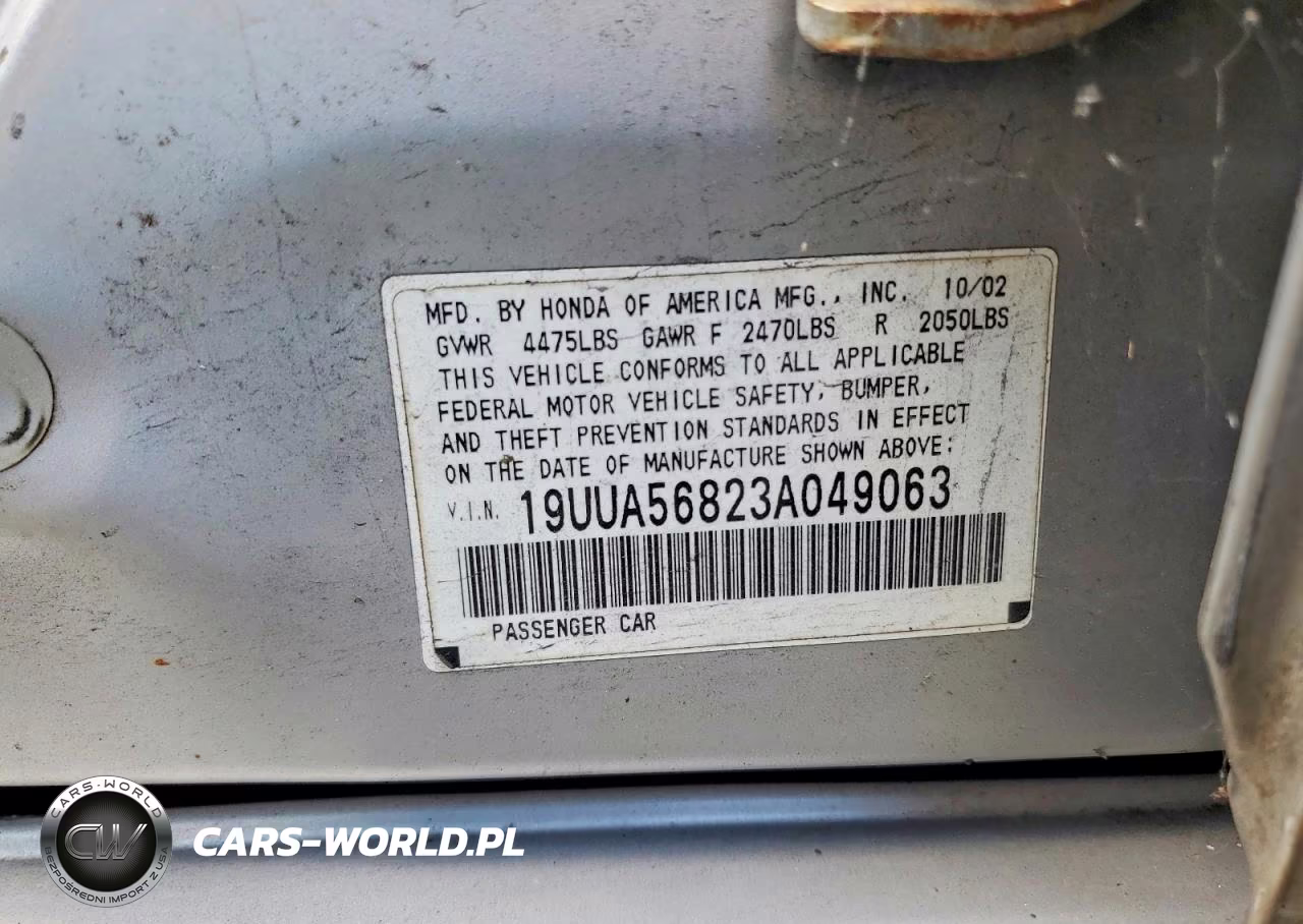 2003 Acura 3.2Tl Type-S VIN:19UUA56823A049063 - 12