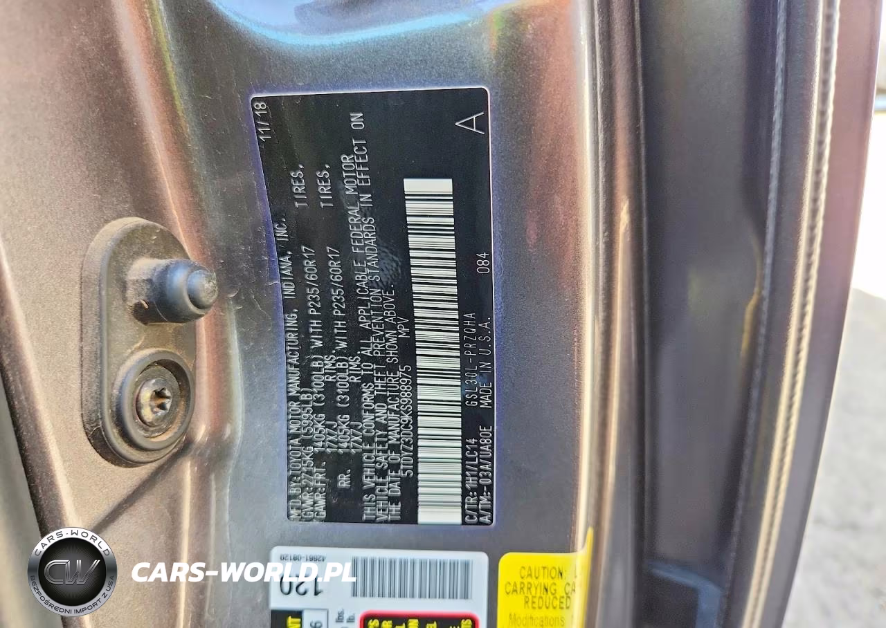 2019 Toyota Sienna Xle 8-Passenger VIN:5TDYZ3DC9KS988975 - 13