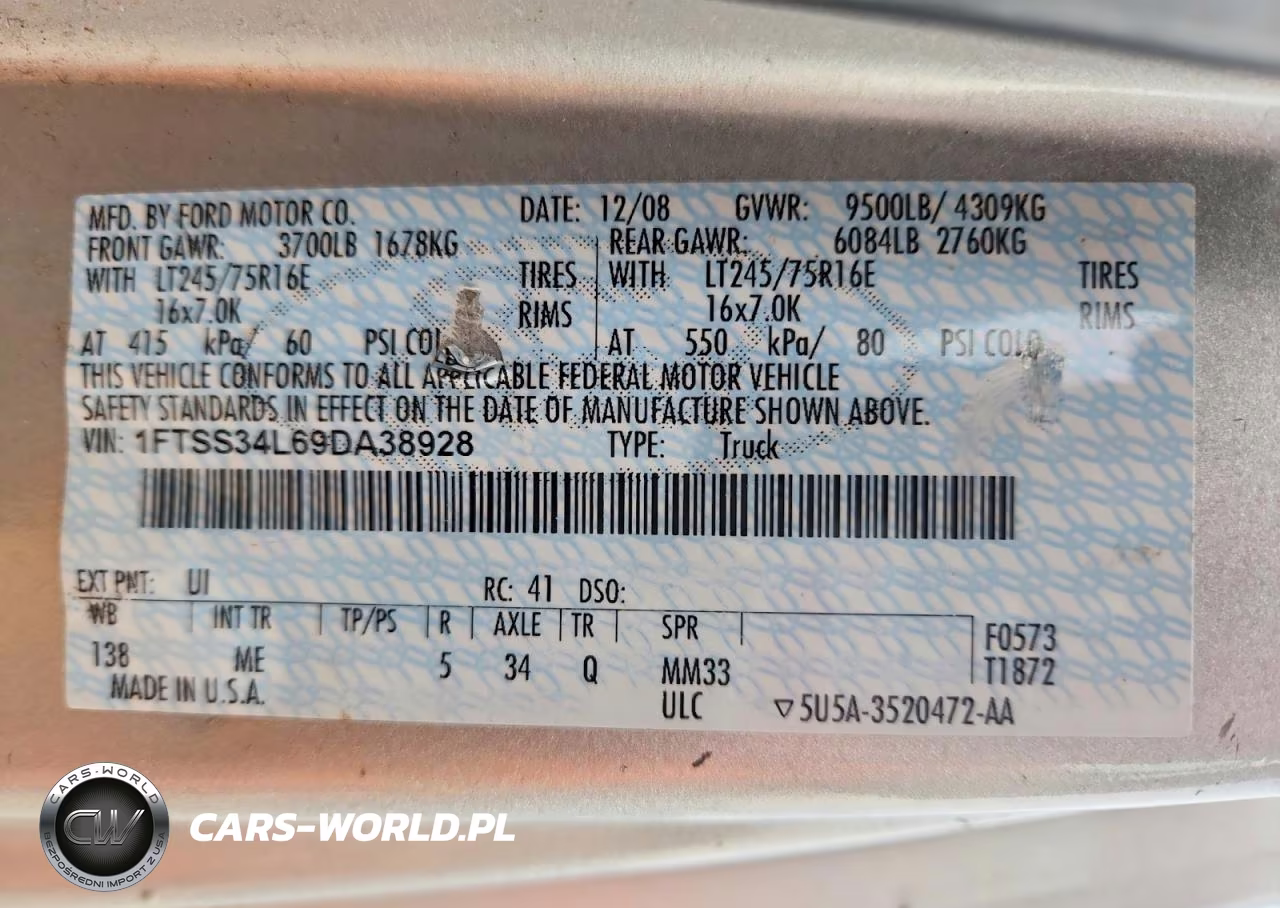 2009 Ford E350 Delivery Van VIN:1FTSS34L69DA38928 - 13