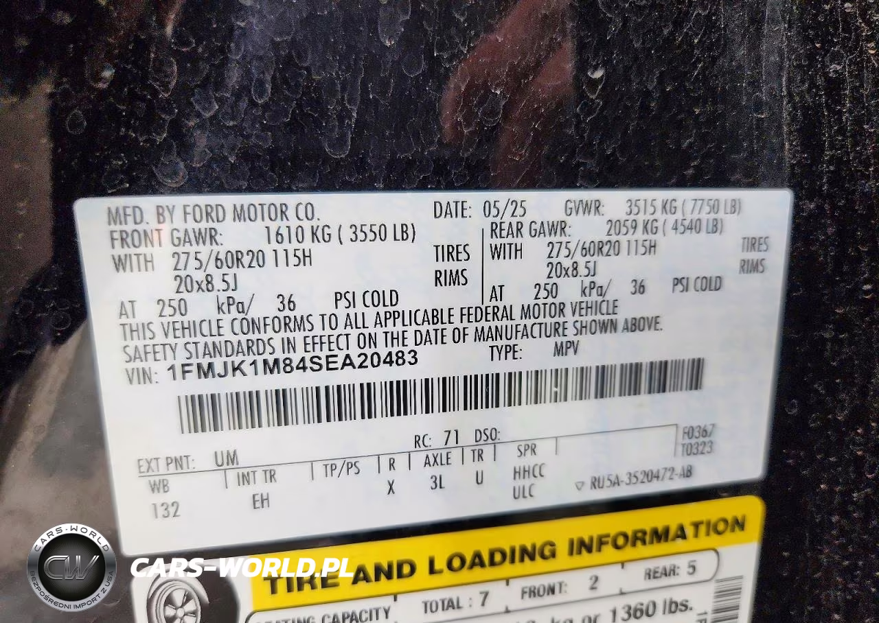 2025 Ford Expedition Max Platinum VIN:1FMJK1M84SEA20483 - 14