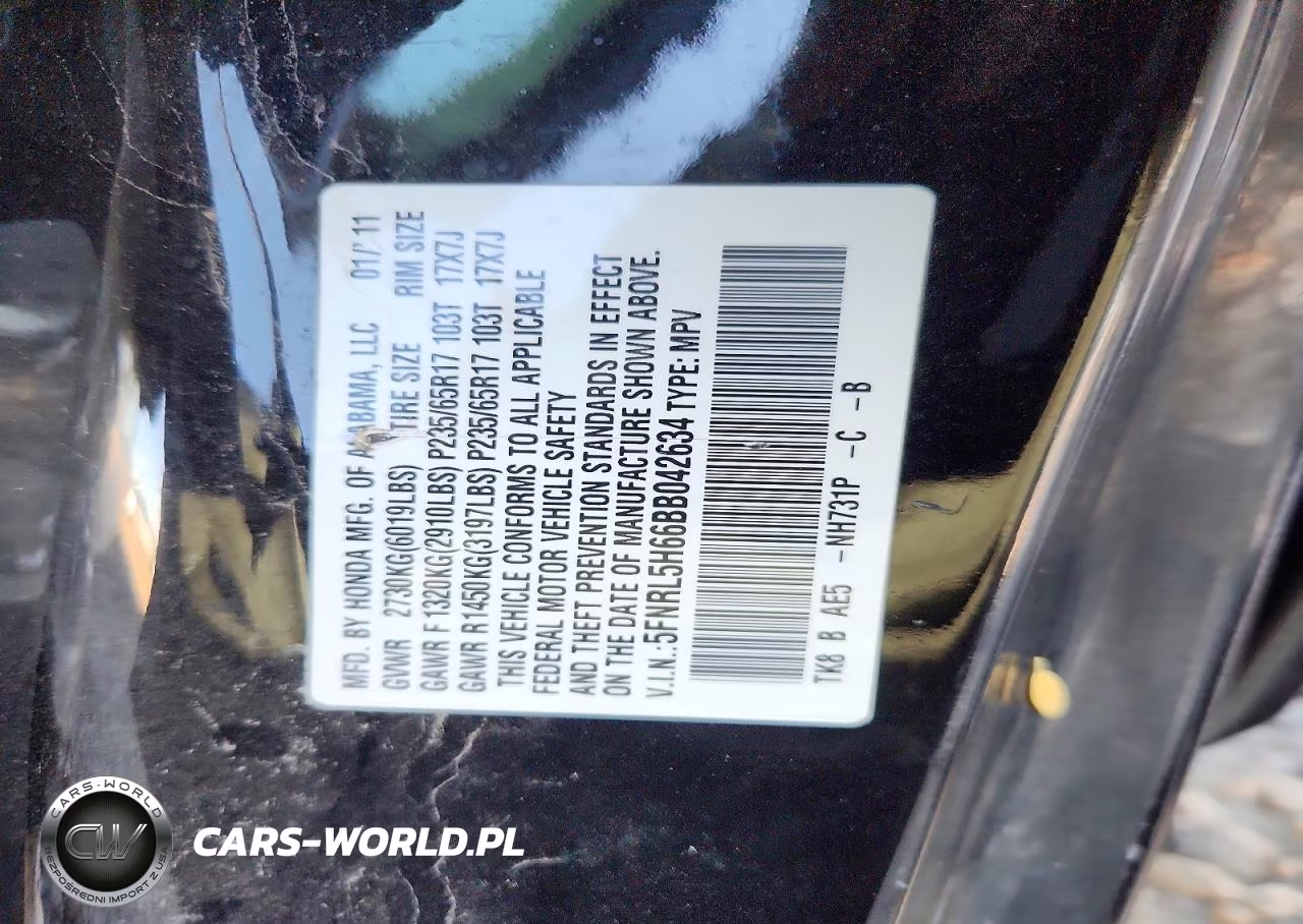 2011 Honda Odyssey Exl VIN:5FNRL5H66BB042634 - 13