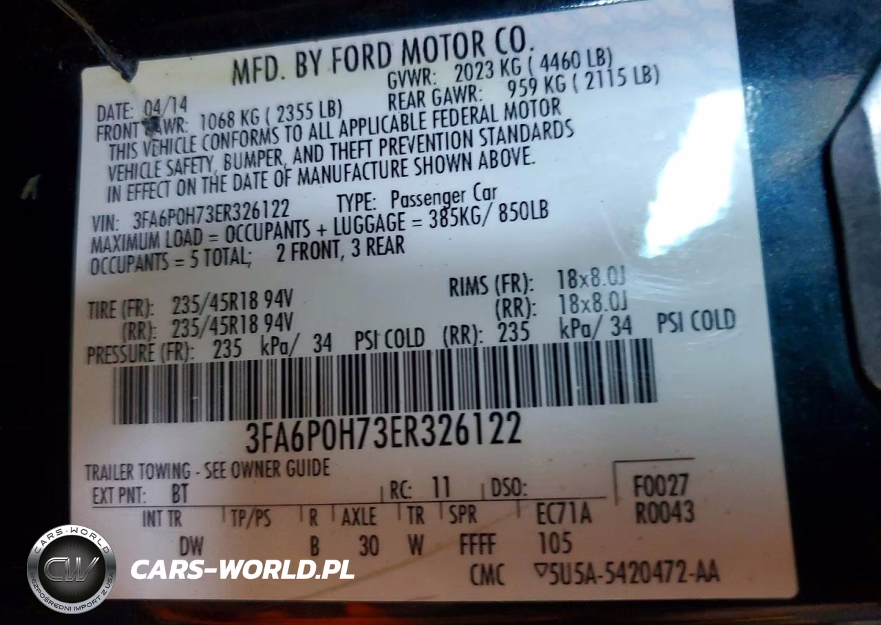 2014 Ford Fusion Se VIN:3FA6P0H73ER326122 - 13