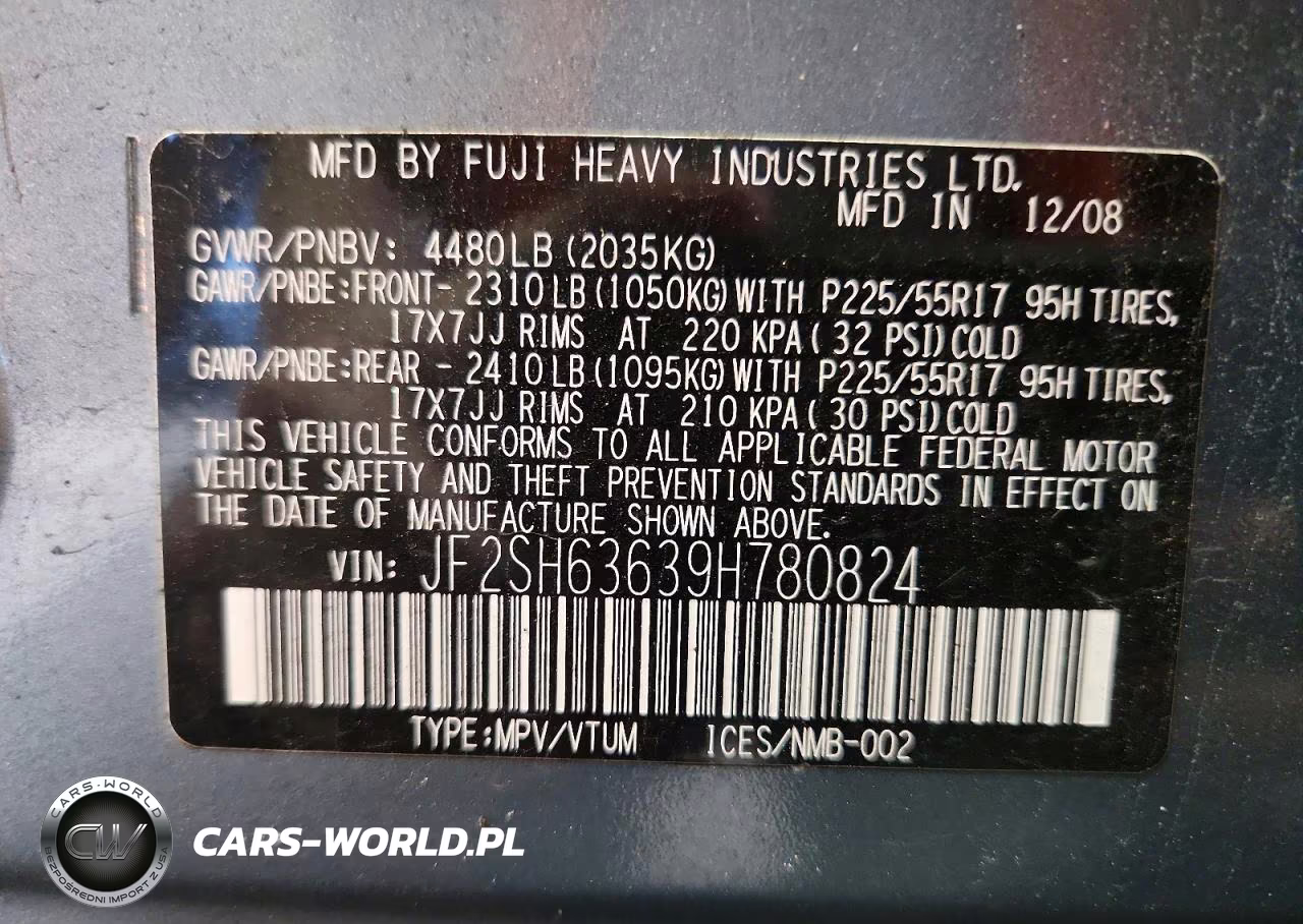 2009 Subaru Forester 2.5X Premium VIN:JF2SH63639H780824 - 13