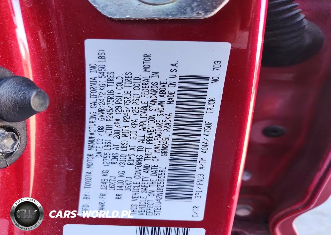 2008 Toyota Tacoma V6 VIN:5TELU42N18Z565581 - 12