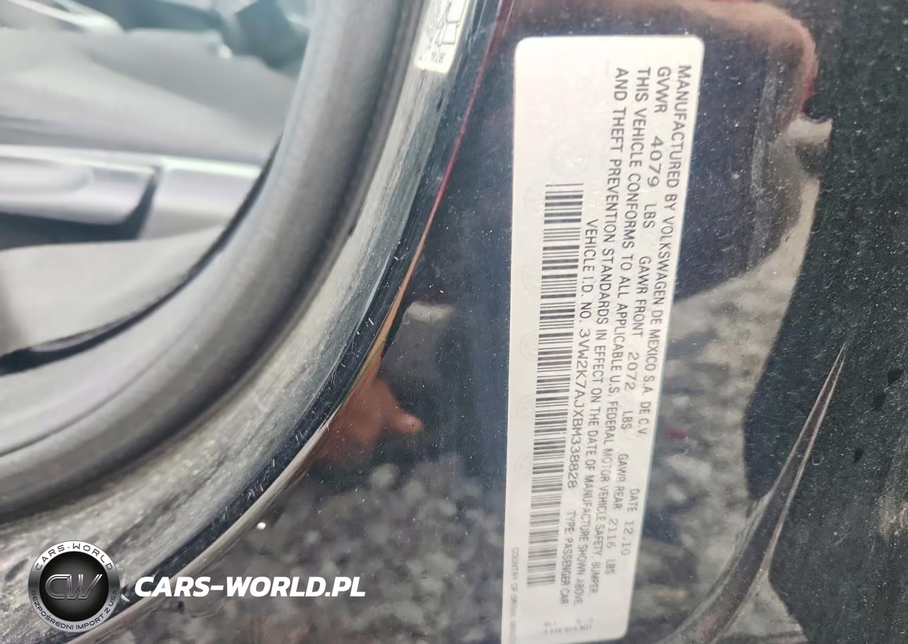 2011 Volkswagen Jetta Base VIN:3VW2K7AJXBM338828 - 12