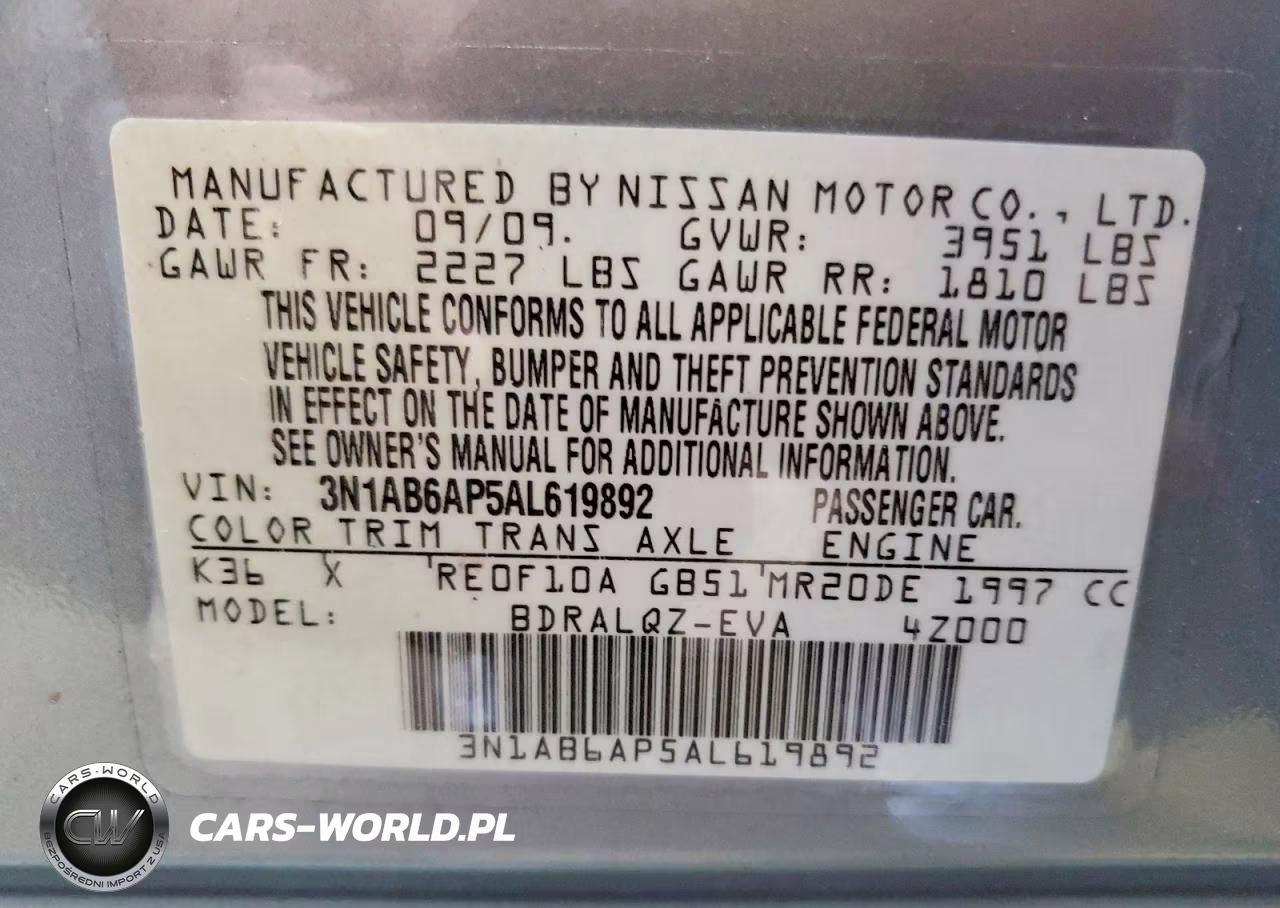 2010 Nissan Sentra 2.0 VIN:3N1AB6AP5AL619892 - 12