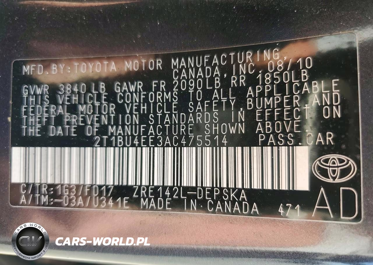 2010 Toyota Corolla S VIN:2T1BU4EE3AC475514 - 12
