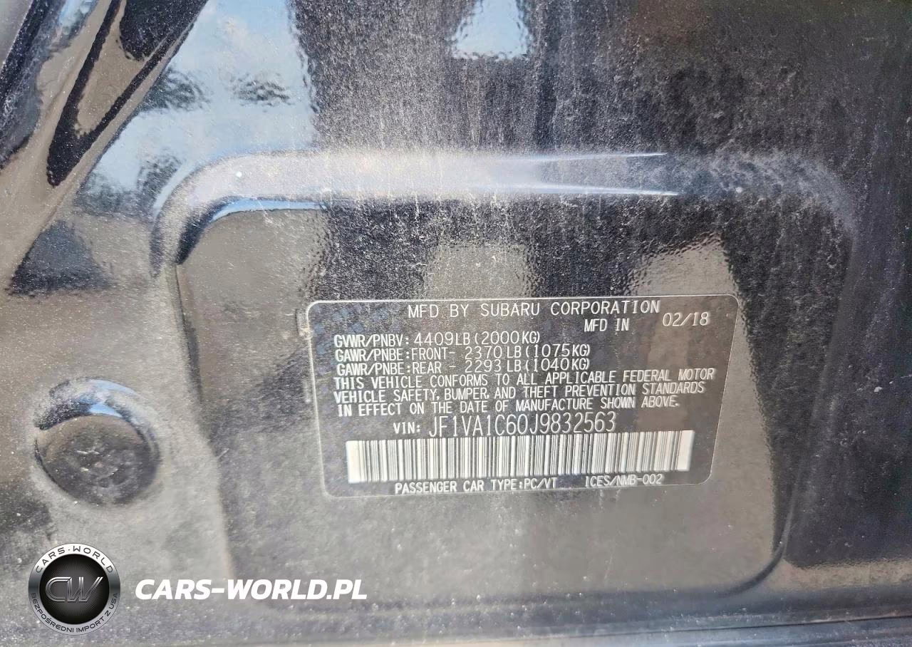2018 Subaru Wrx Premium VIN:JF1VA1C60J9832563 - 12