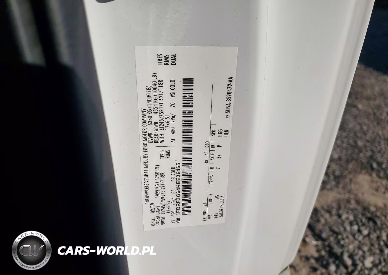 2019 Ford F350 Super Duty VIN:1FDRF3G64KEE36465 - 12