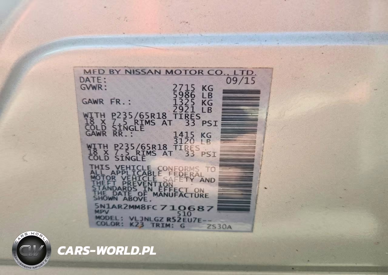 2015 Nissan Pathfinder Sl VIN:5N1AR2MM8FC710687 - 13