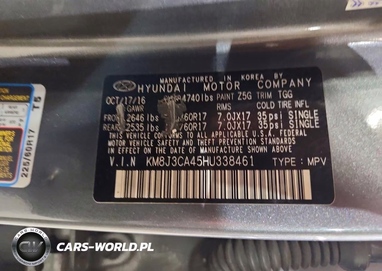 2017 Hyundai Tucson Se VIN:KM8J3CA45HU338461 - 13